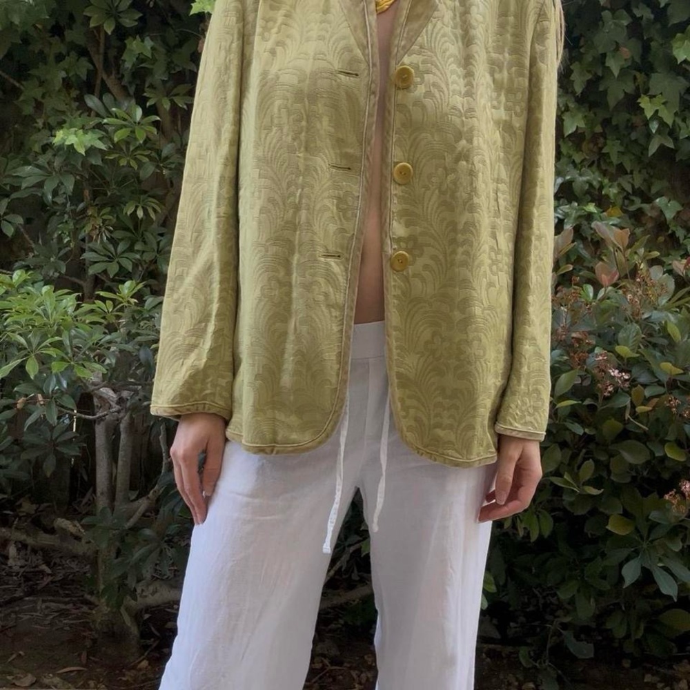 100% Silk J.Jill Green Jacket